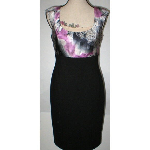 New Designer Elie Tahari Silk Elastane Dress Little Black Womens Purple 6 LBD